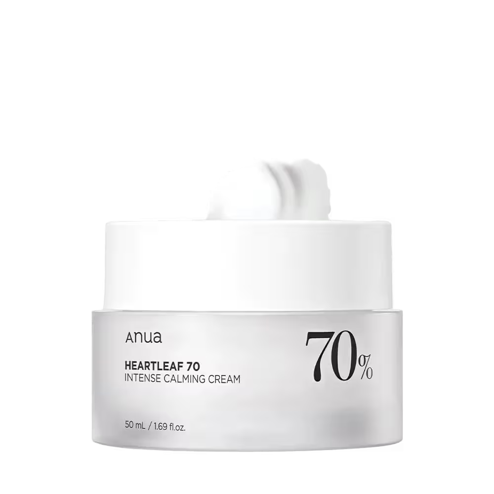 Anua Heartleaf 70 Intense Calming Cream jar with a white background