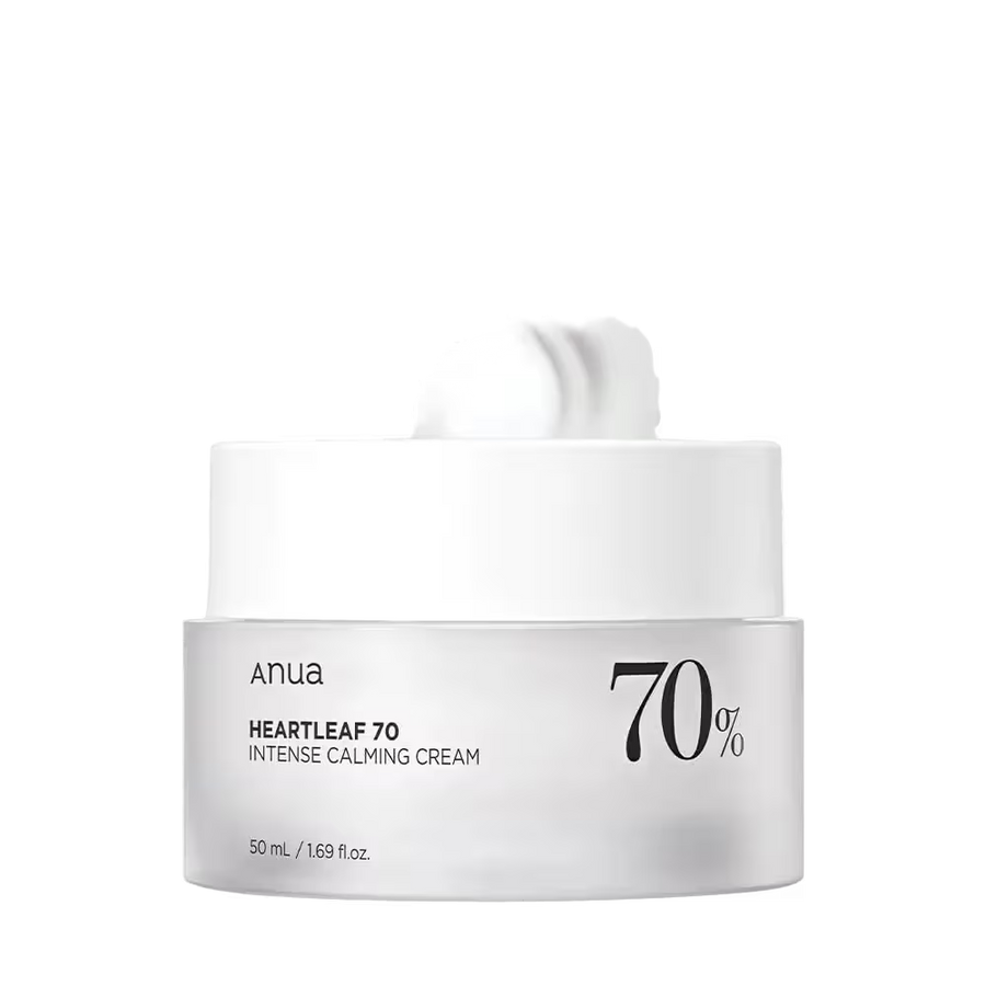 Anua Heartleaf 70 Intense Calming Cream jar with a white background