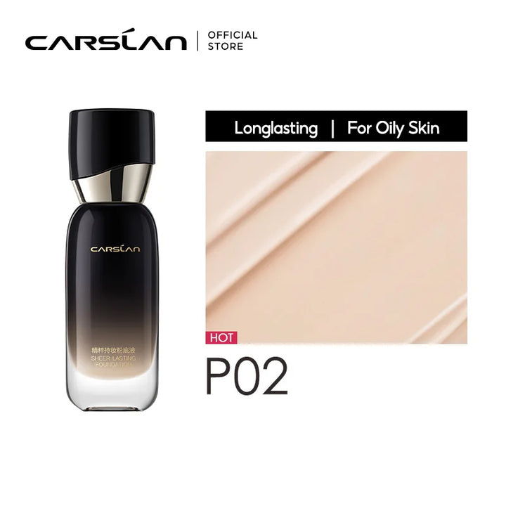 Carolan makeup product with a swatch of skin tone and 'P02' text on a white background.