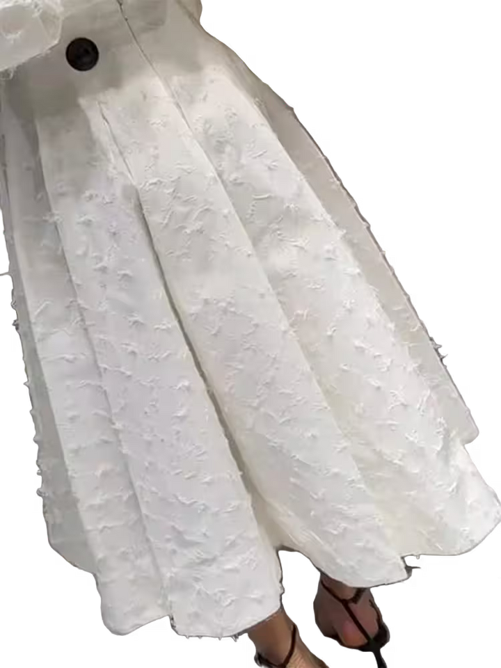 White textured skirt on a transparent background