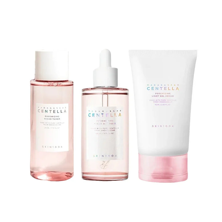 Three skincare products from the brand 'Skinceed' on a white background
