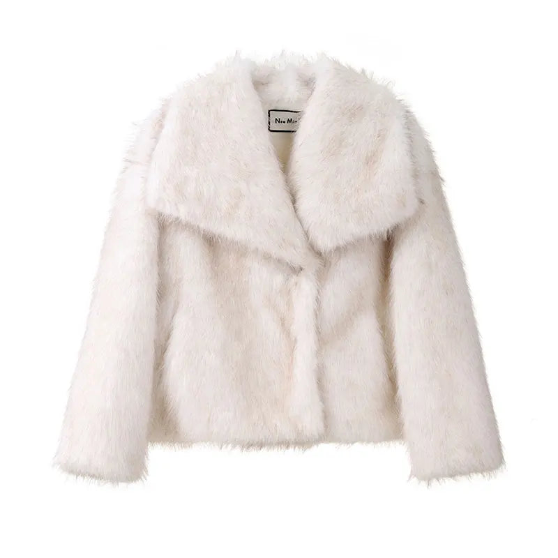 White fluffy jacket on a white background