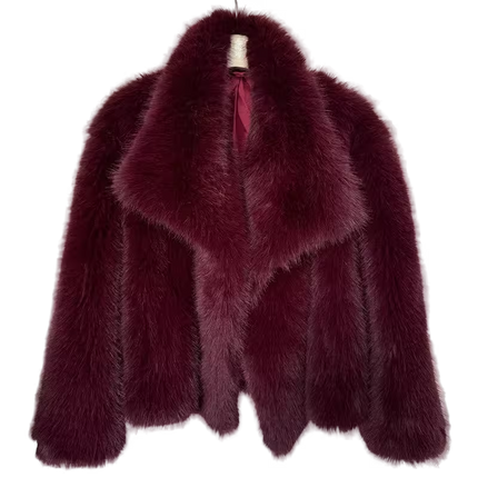 Maroon fur shawl on a transparent background