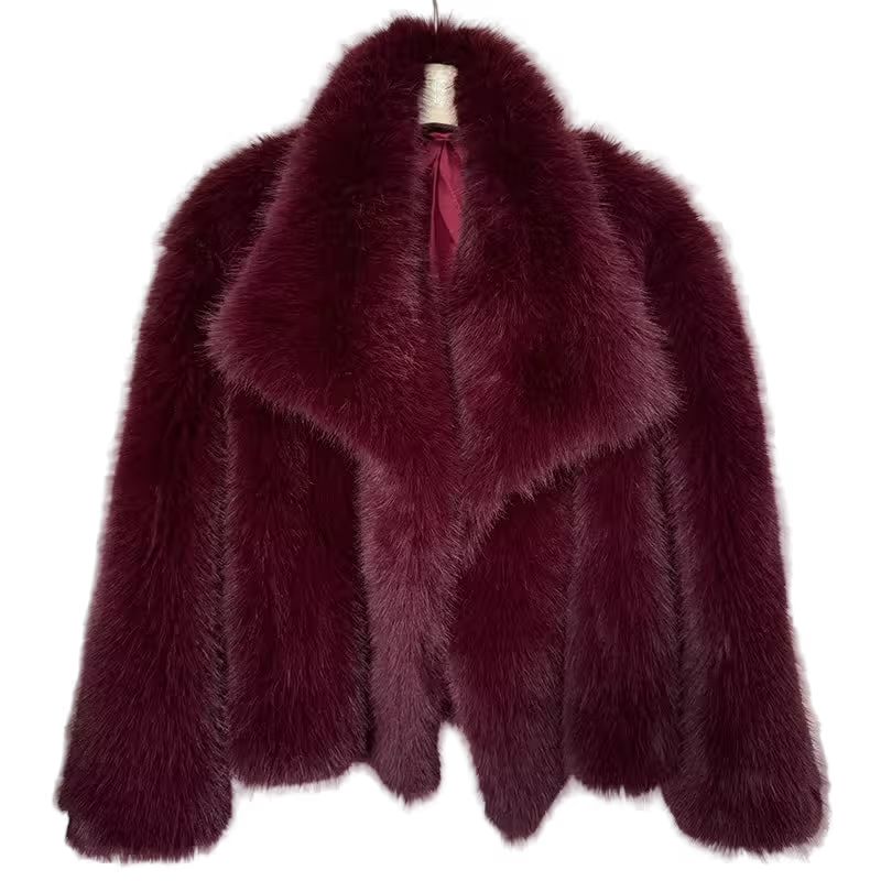Maroon fur shawl on a transparent background