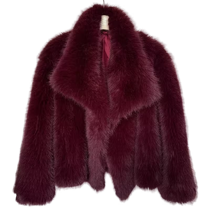 Maroon fur shawl on a transparent background