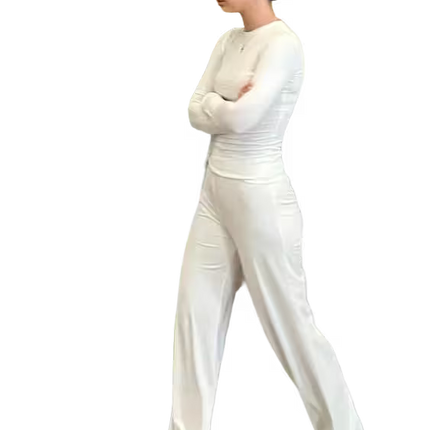 Person wearing a white outfit on a transparent background