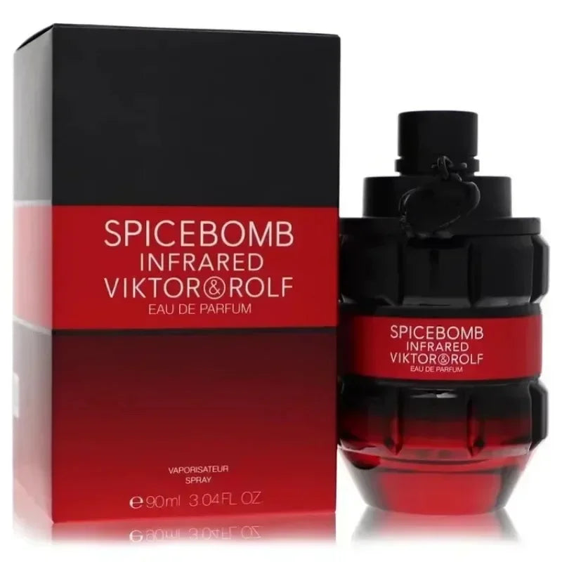 Spicebomb Infrared Viktor & Rolf perfume bottle and packaging on a white background