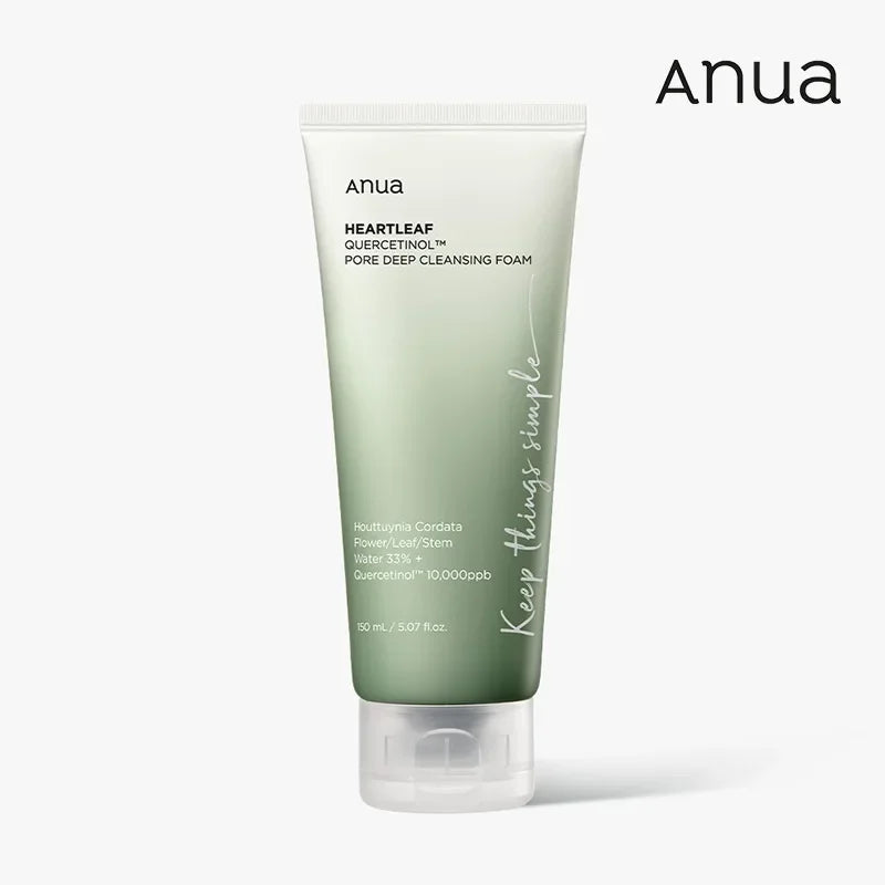 Anua Heartleaf Quercetin Pore Deep Cleansing Foam tube on a white background