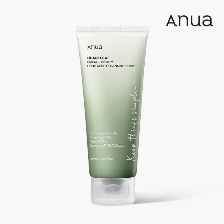 Anua Heartleaf Quercetin Pore Deep Cleansing Foam tube on a white background