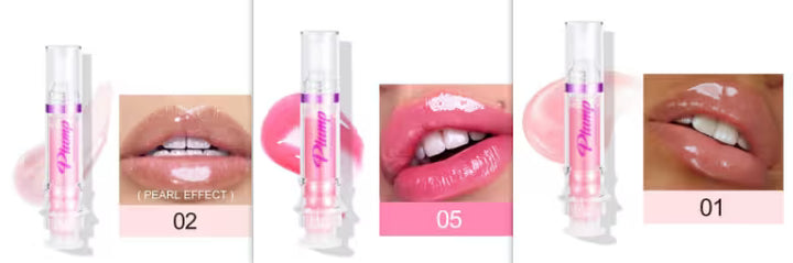 Lip gloss with application on lips and close-up shots