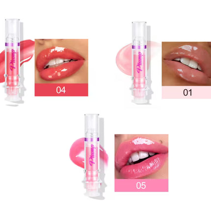 Lip gloss with application examples on lips