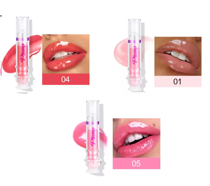 Lip gloss with application examples on lips