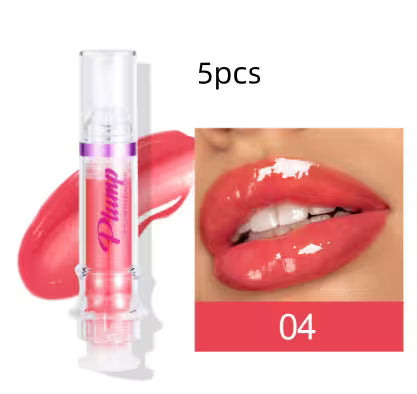 Pink lip gloss with a close-up of lips wearing the color, labeled '04'.