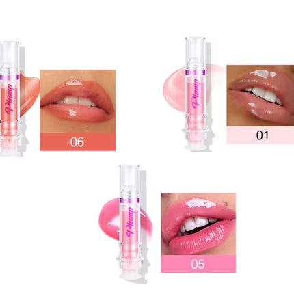 Lip gloss with application on lips and close-up shots.
