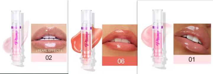 Lip gloss with application on lips and close-up shots