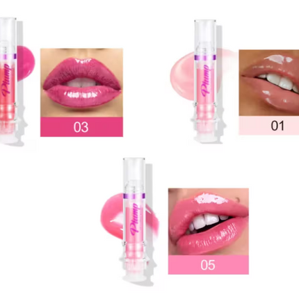 Lip gloss with application examples on lips