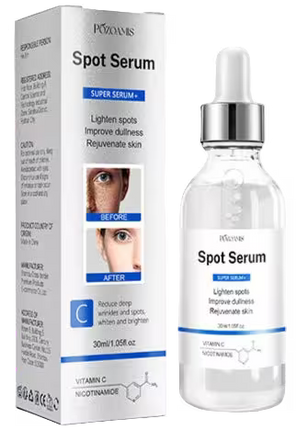 Pozoamis Spot Serum packaging and bottle on a white background