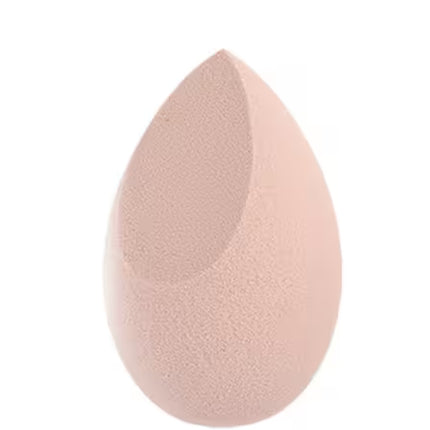 Pink makeup sponge on a white background