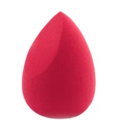 Red makeup sponge on a white background