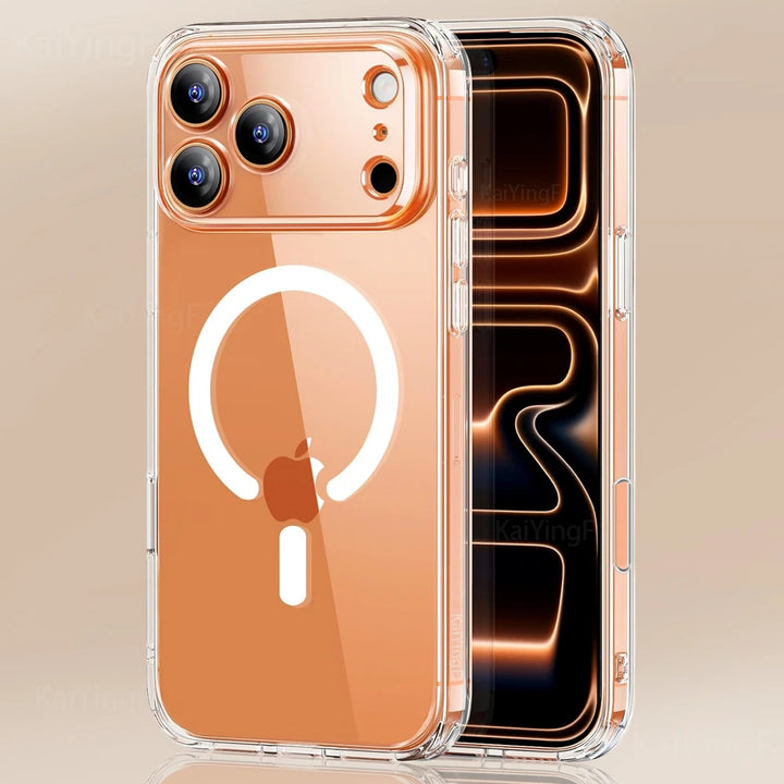 Phone case with Apple logo on a beige background