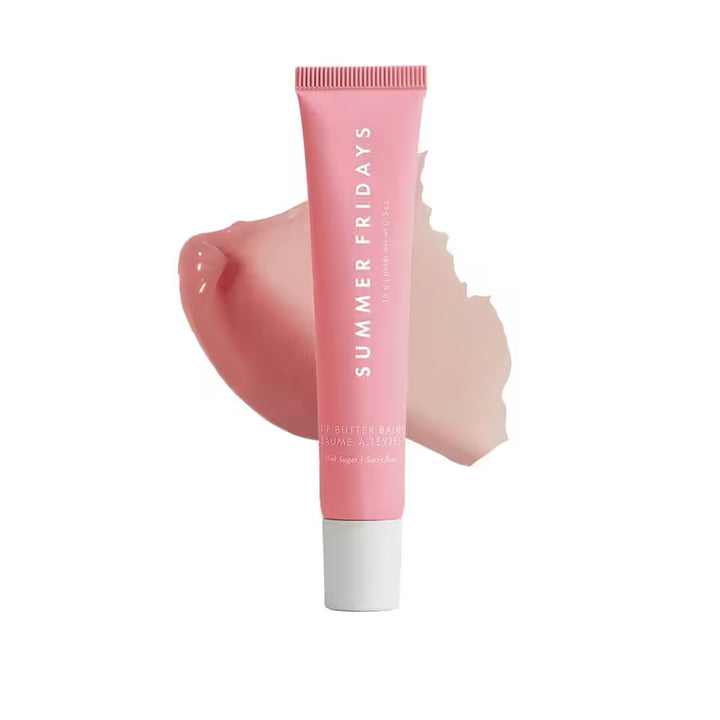 Pink skincare product with 'Summer Fridays' branding on a white background