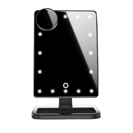Makeup mirror with LED lights on a white background