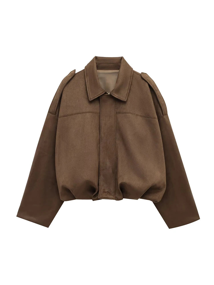 Brown jacket on a white background