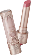 Lipstick with a close-up of lips and product packaging on a black background